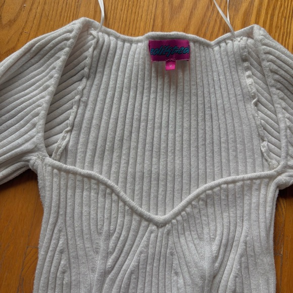 Edikted White Ribbed Sweater - Picture 2 of 4